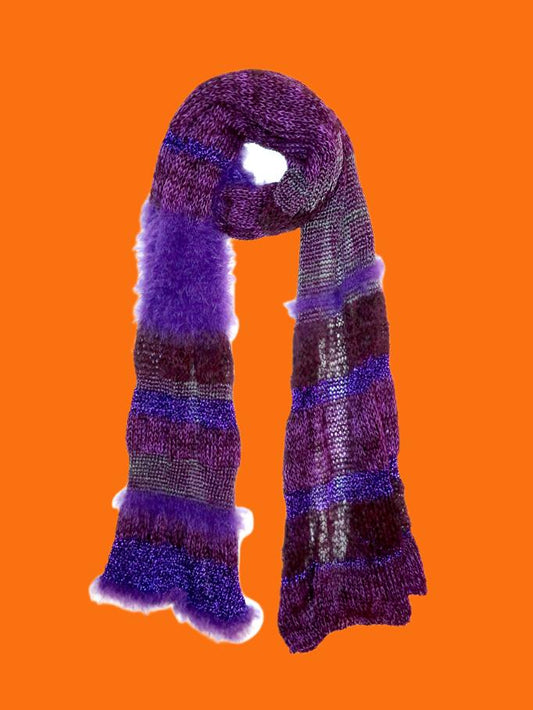 Dot Knits Scarves - Waste Yarn Scarf - Plum