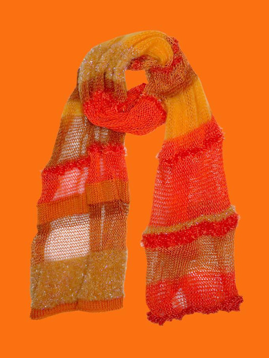 Dot Knits Scarves - Waste Yarn Scarf - Tangerine 